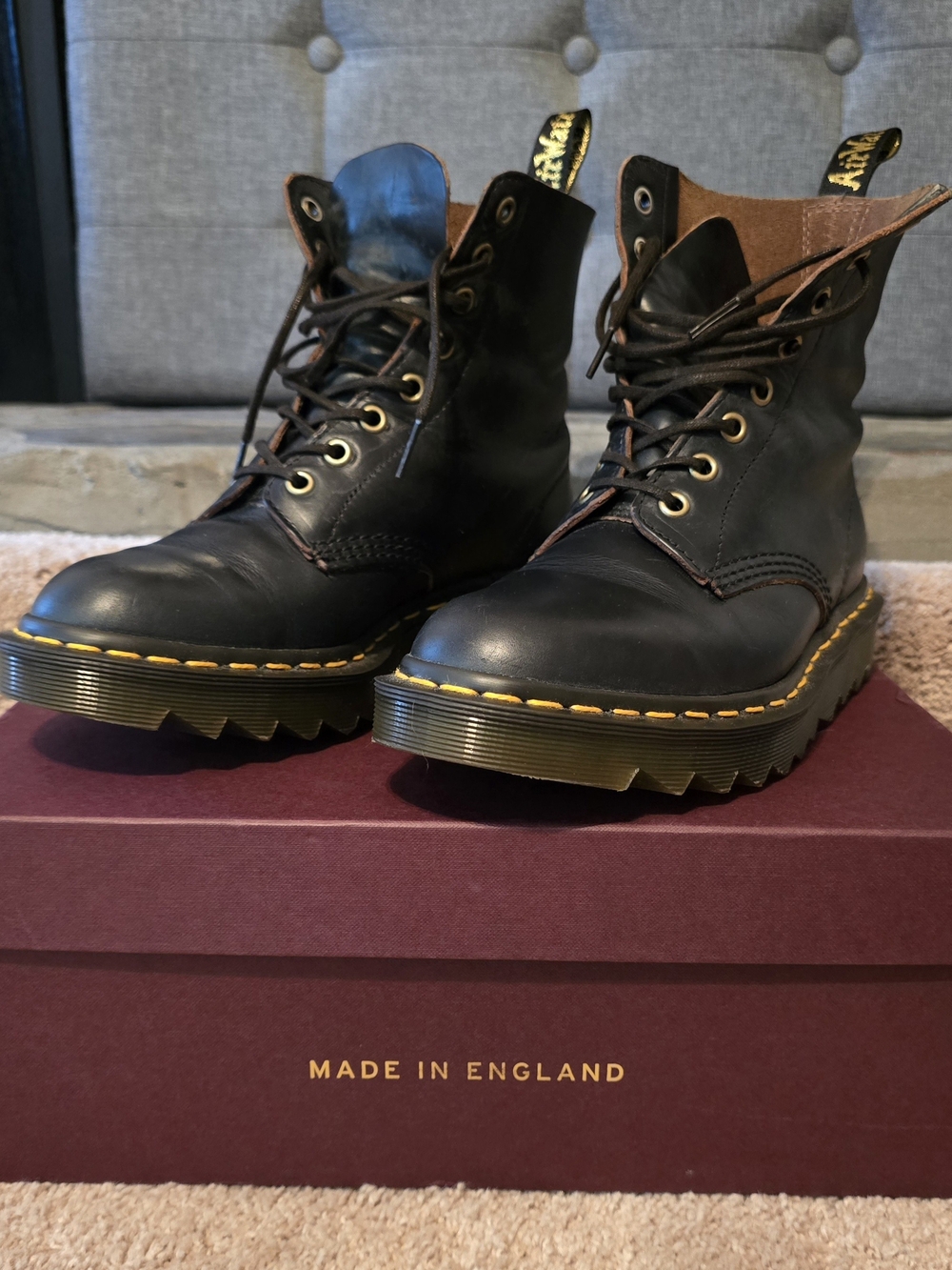 Dr. Martens Navy Ripple Sole Boots